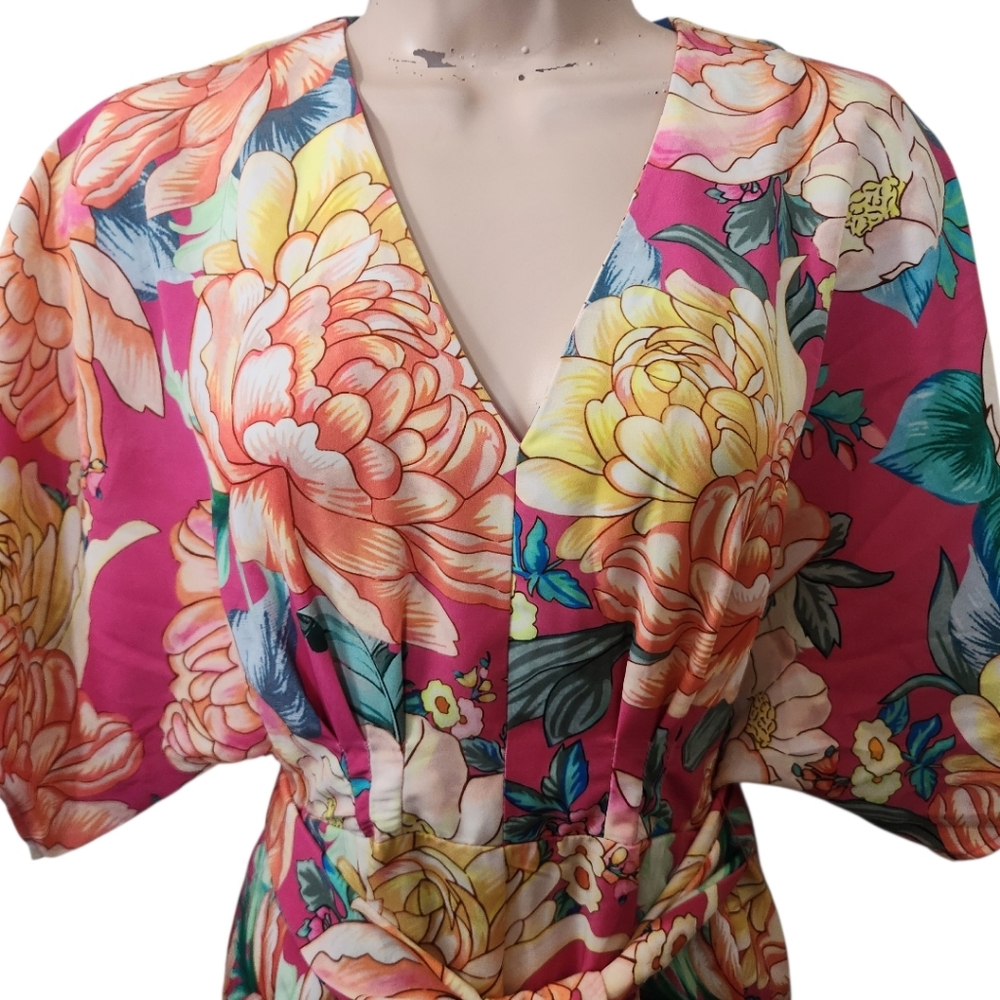 FARM RIO 'Eulalie' Floral Print Wide Leg Jumpsuit - Size XS - Picture 6 of 16